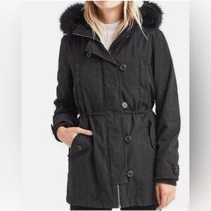Gap Women's 2-in-1 hooded parka Jacket, Moonless Night SIZE L